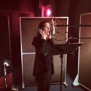 Julia Booth recording vocals